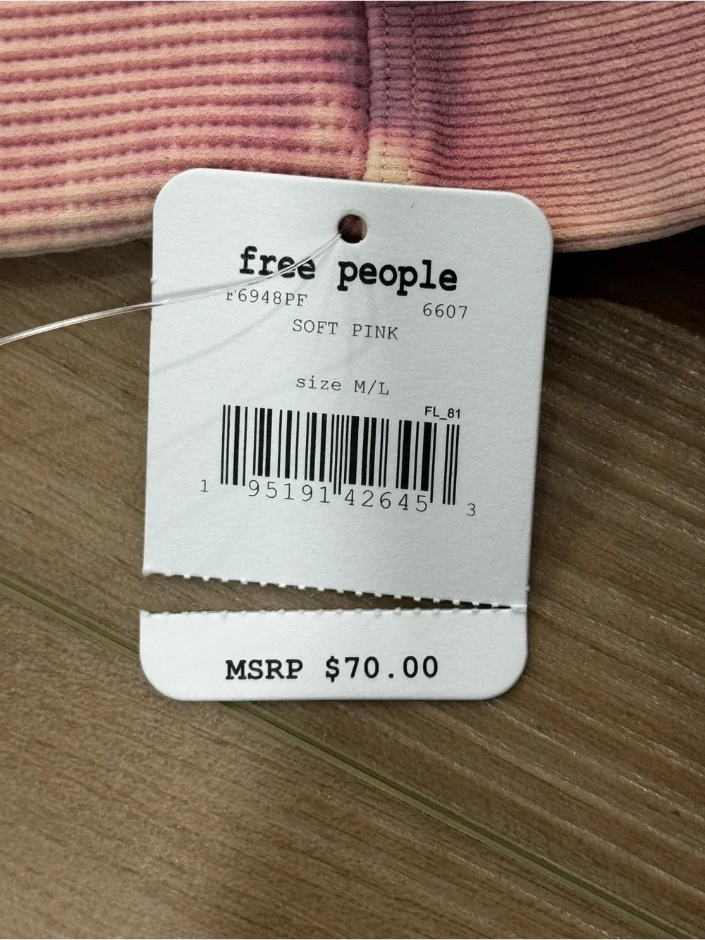 NWT FP Movement Happiness Runs Ribbed Leggings Pink M/L Mineral Wash